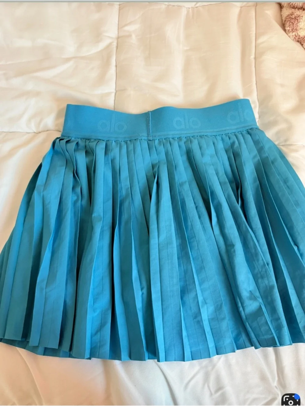 ALO Yoga Turquoise Pleated Skater Skirt